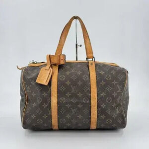 Louis Vuitton Saxophone Souple Monogram Boston Bag Canvas Leather Brown